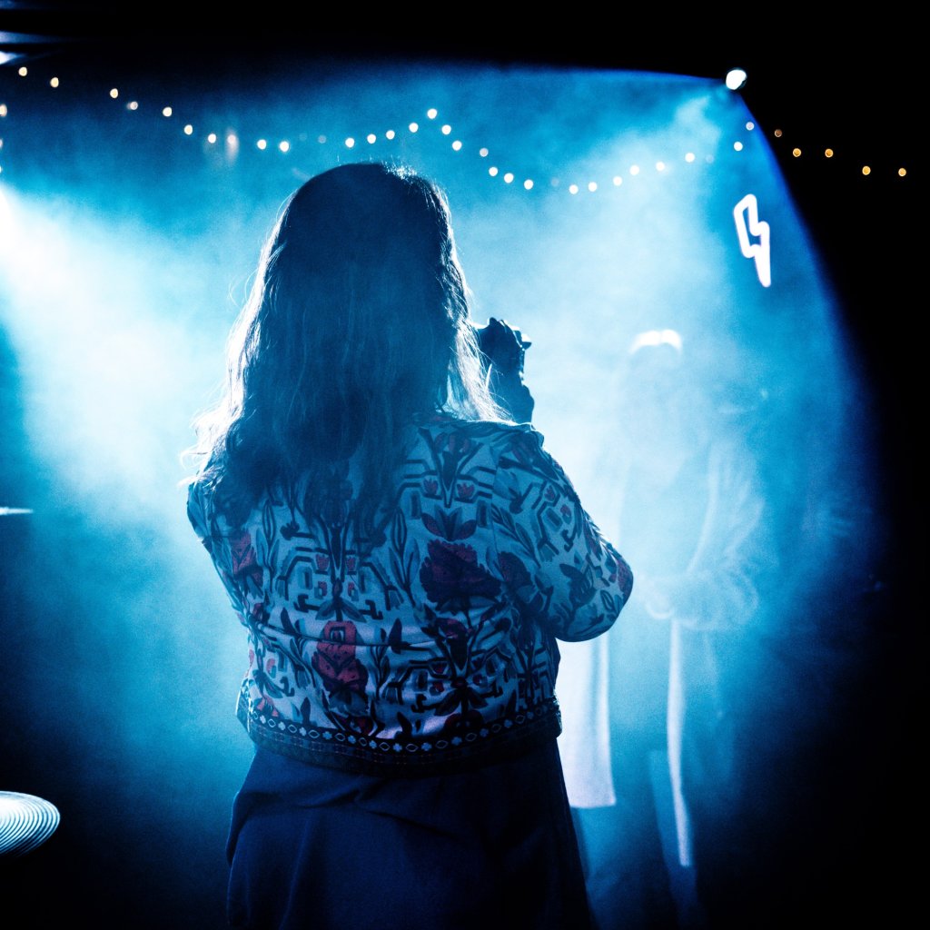 Katie backlit - The Guilty Pleasures House Band.